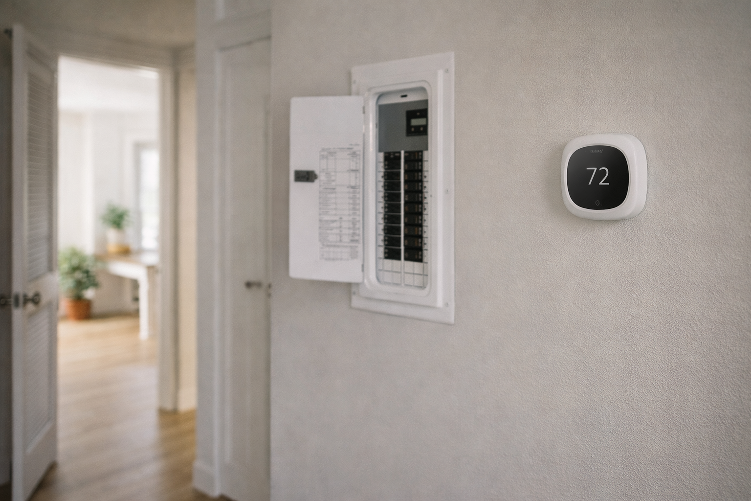 Home systems integrated into a modern living space