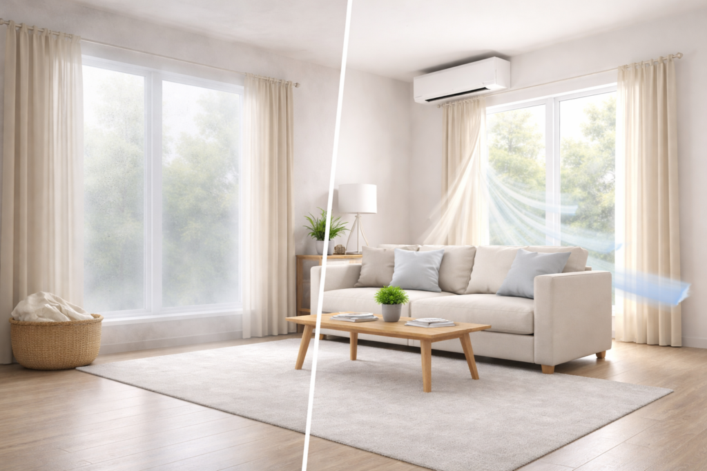 how to dry out a damp room and remove moisture