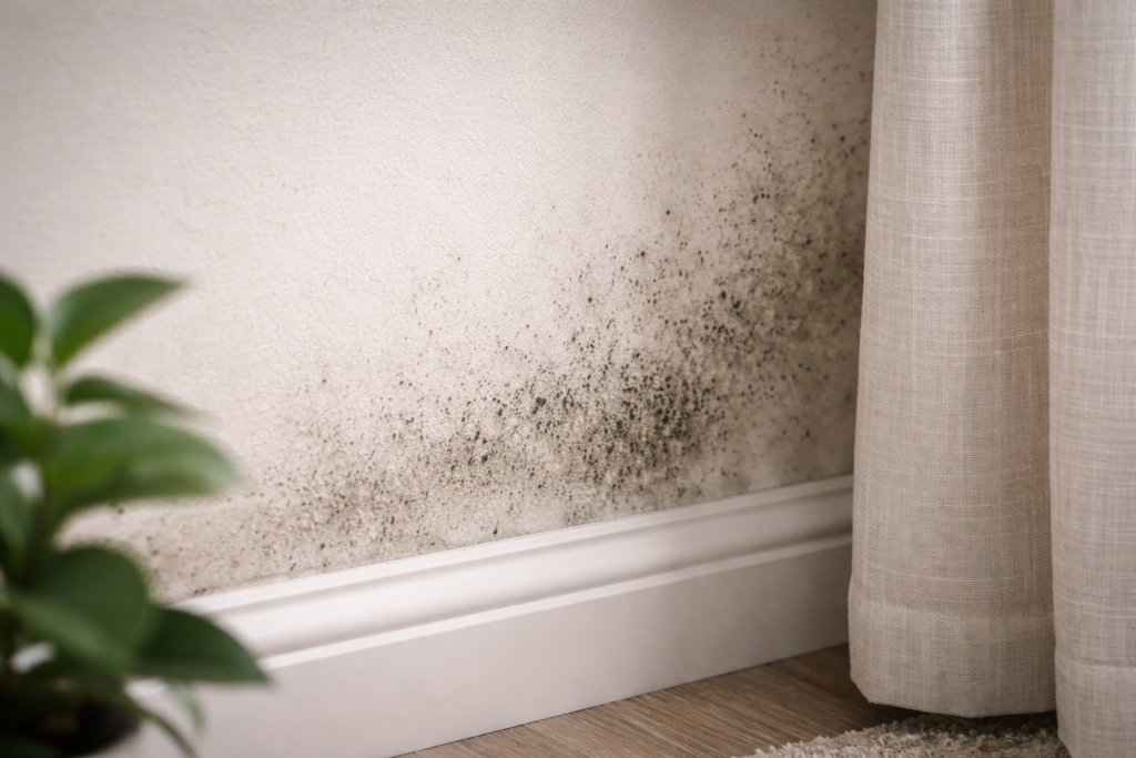 early mold growth caused by high humidity