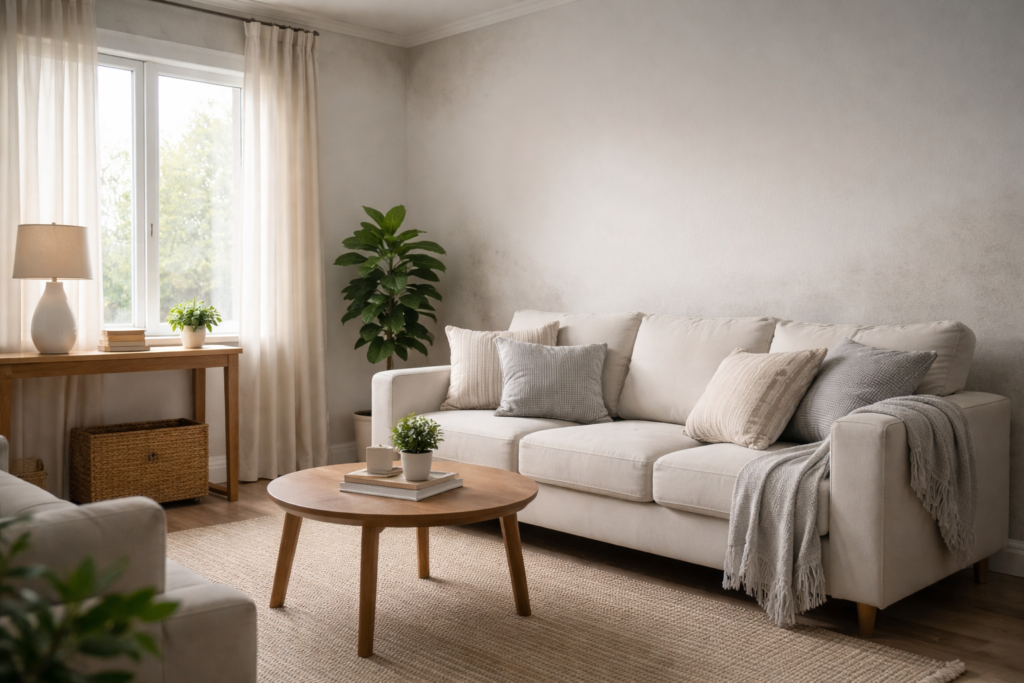 musty damp room caused by high humidity